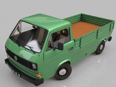 VOLKSWAGEN TRANSPORTER T3 PICKUP - 1979 3D model