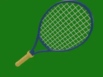 Tenis Racket Low-poly 3D model
