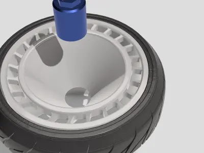 Rally Fans Wheel N Tire set 3 offsets with Centrelock Hub 3D print model