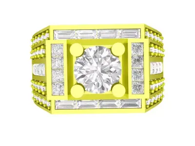 A7707 Korean Style Luxury Diamond Men Fashion Ring 3D print model