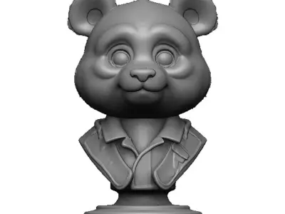 panda head bust 3D print model
