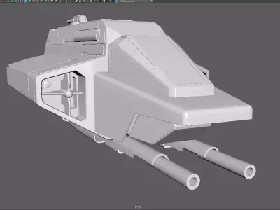 Phantom Starship Low Poly Sci-Fi Spaceship Low-poly 3D model