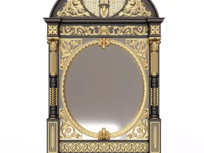 Carved Classic Mirror 07 Low-poly 3D model