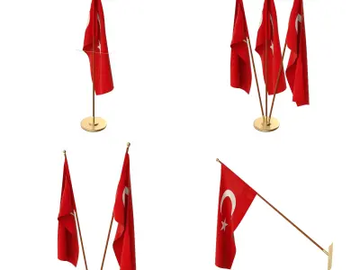 Turkey Flag Pack 3D model
