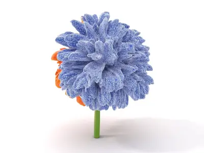 Vibrant Orange Flower model pack Low-poly 3D model