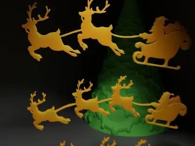 Christmas Ornament - Pendant - Christmas Tree Set 3D print model