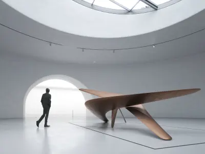 Modern Abstract Boomerang Sculpture  Low-poly 3D model