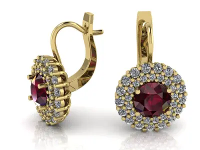 Earrings Gold  3D print model