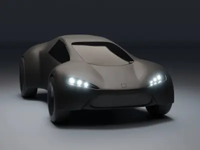 Futuristic black car 3D model