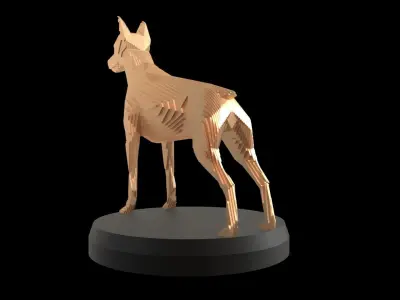Parametric Doberman Pinscher Low-poly 3D model
