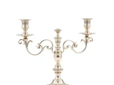 Elegant Silver Candelabra model pack Low-poly 3D model