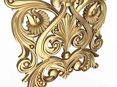 Carved Plaster Molding Decoration 018 Low-poly 3D model