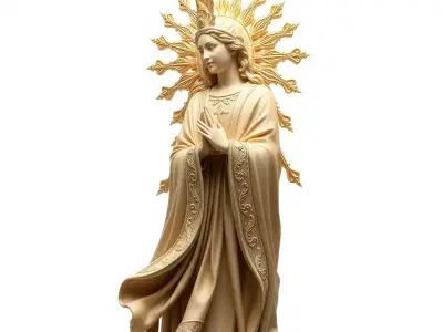 Golden Angelic Statue model pack Low-poly 3D model