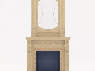 classical marble fireplace 5 3D model