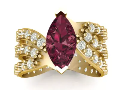 Luxury Female fashion ring 3d printable model 3D print model