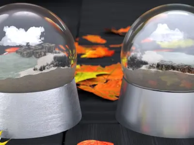 SANDY WHITE BEACH GLOBE 2025 3D model