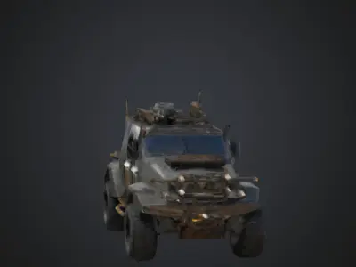 Post-Apocalyptic Battle Vehicle Wasteland Crusher 3D model
