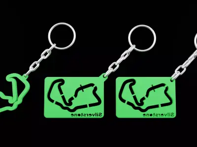 Track Formula 1 keychains Silverstone Print3d - Blender 3d Free 3D print model
