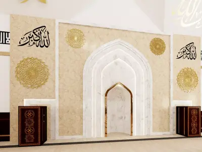 mosque mehraab wall 3D model