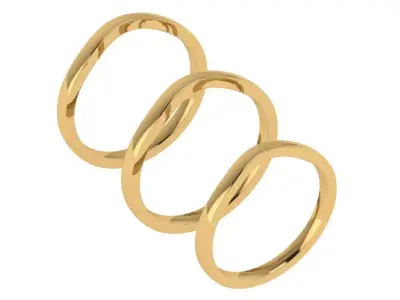 flat half curved matching band collection  3D print model