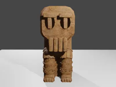 Ancient Skull Statue Low-poly 3D model