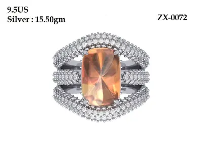 Emerald Art Deco Ring 3D print model