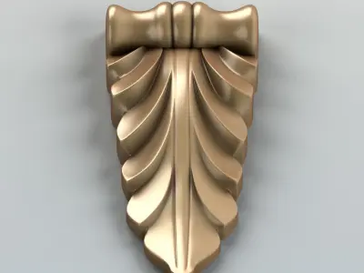 Carved decor vertical 004 3D model