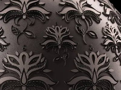 Metal Materials 16- Ornament Metal panels Pbr 4k Seamless Low-poly 3D model