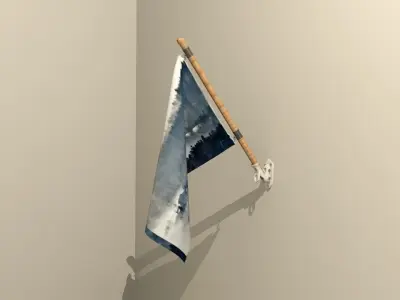 Wall Mount Flag Free 3D model