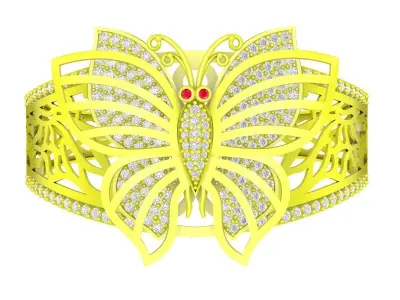 6264 luxury butterfly diamond bangle bracelets 3D print model