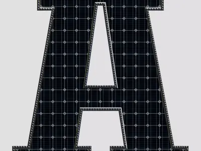 Solar Panel Letter - A 3D model