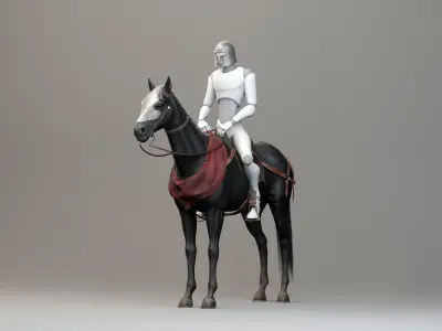 Classic Horse - Medieval Type Low-poly 3D model
