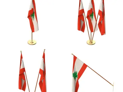 Lebanon Flag Pack 3D model