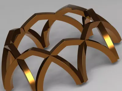 karbandi pair of gold rings 3D model