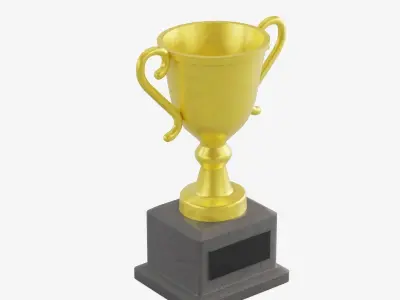Gold Trophy 02 Low-poly 3D model