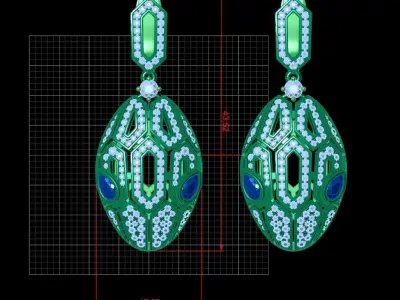 Serpenti Earrings 3D print model