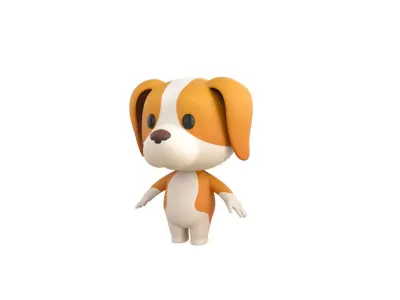Character206 Beagle Dog 3D model