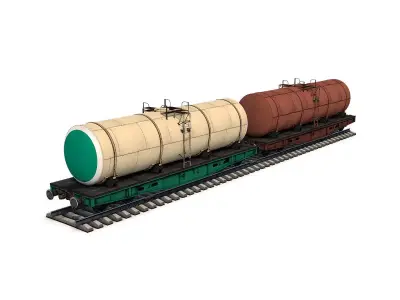 Tank wagon Low-poly 3D model
