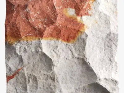 28-RockPanel rock with orange paint 3D model