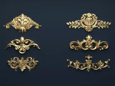 Classic decor ornament v-3D model06 3D model