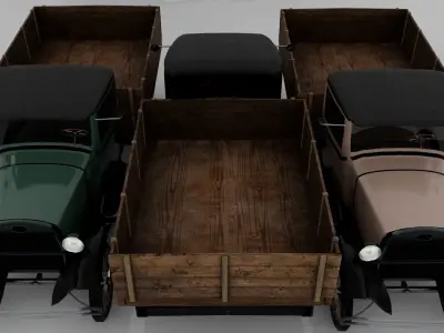 1929 Classic Truck Double A Low-poly 3D model