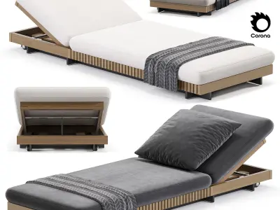  Caicos Teak Chaise 3D model