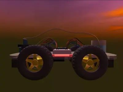 robot car Free low-poly 3D model