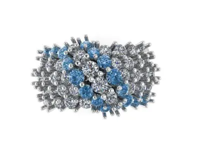 Luxury Diamond Wide Ring 562 3D print model