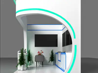 booth 6x3 two side open  3D model