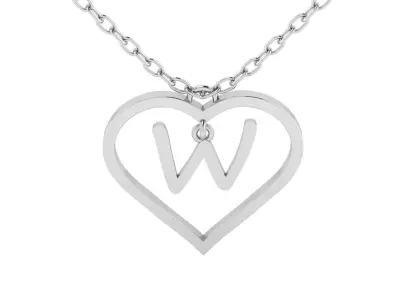 Jewelry Heart Alphabet Pendant W 3D print model