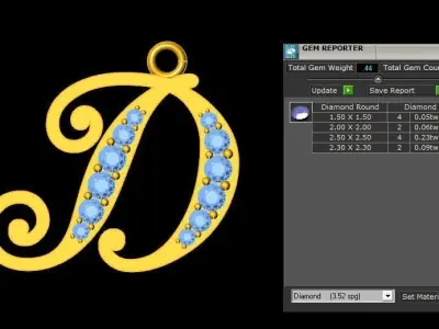 Alphabet V1 Font Style Pendant D 3D print model