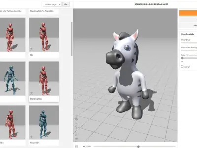 High-Quality 3D Cute Zebra - Animated for Games Low-poly 3D model
