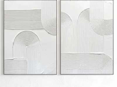 Plaster Two Photo Frame 277 Low-poly 3D model