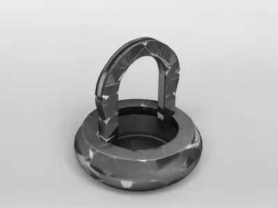Modern Black Marble Decorative Arch Sculpture 3D model